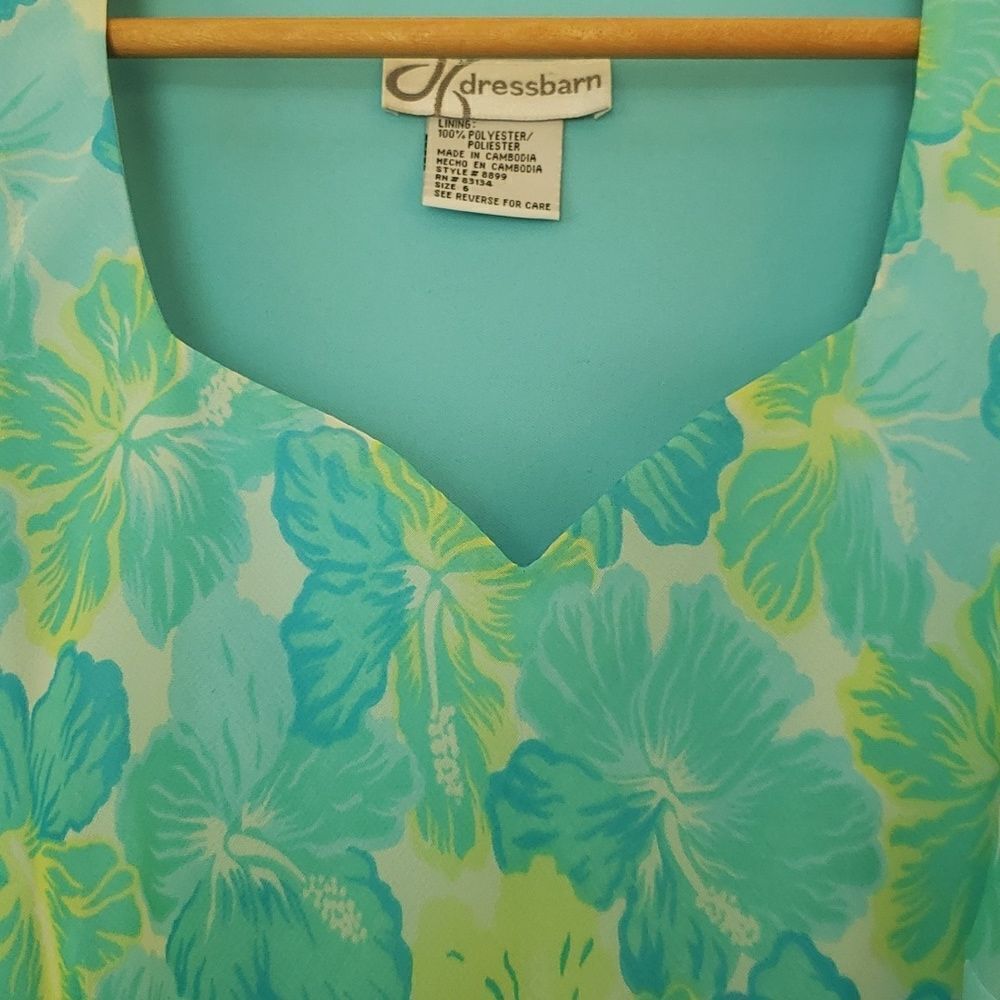 Lovely Dressbarn Blue Yellow Floral Formal Dress Sz 6 - Picture 3 of 8